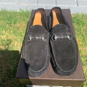 Gucci Mens Black Suede Loafer size 7.5 EU 8.5 US